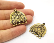2 Antique Bronze Charms Antique Bronze Plated Charms (33x30mm)  G18928