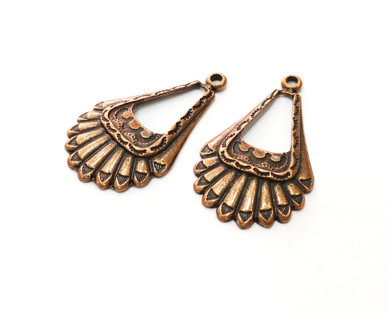 2 Copper Charms Antique Copper Plated Charms (44x26mm)  G18422