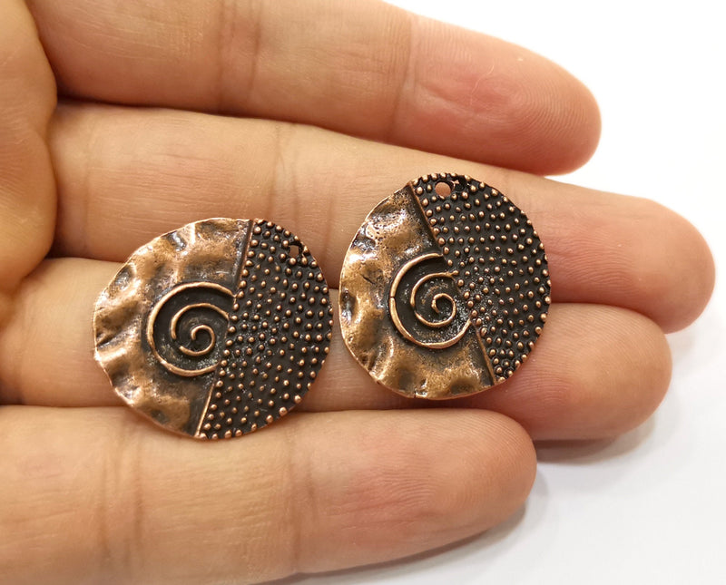 2 Copper Charms Antique Copper Plated Charms (26x24mm)  G18427