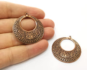 2 Copper Charms Antique Copper Plated Charms  (42x38mm)  G18432