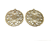 2 Antique Bronze Charms Antique Bronze Plated Charms (40mm)  G18930