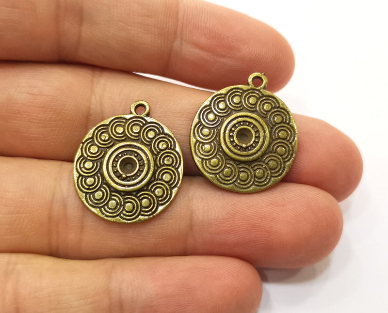 4 Antique Bronze Charms Antique Bronze Plated Charms (24x21mm)  G18939