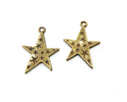 6 Stars Charms Antique Bronze Plated Charms (29x20mm)  G18940