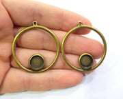 2 Antique Bronze Pendant Blank inlay Blank Mosaic Blank Bezel Setting Mountings Antique Bronze Plated Metal (10mm blank) G18433