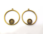 2 Antique Bronze Pendant Blank inlay Blank Mosaic Blank Bezel Setting Mountings Antique Bronze Plated Metal (10mm blank) G18433
