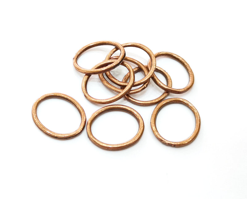 20 Oval Connector Findings Copper Connector Antique Copper Plated Metal (17x14mm) G18434