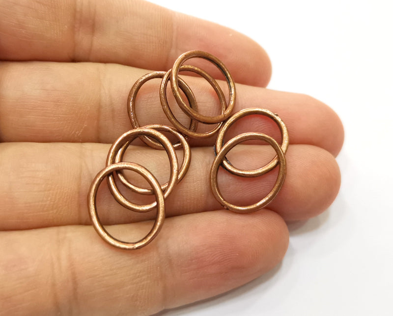 20 Oval Connector Findings Copper Connector Antique Copper Plated Metal (17x14mm) G18434