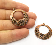 2 Copper Charms Antique Copper Plated Charms (34x31mm) G18437