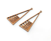 2 Copper Charms Antique Copper Plated Charms (48x17mm)  G18438