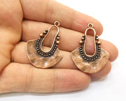2 Copper Charms Antique Copper Plated Charms (40x29mm)  G18439