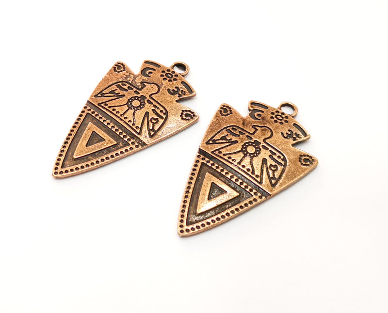 2 Copper Charms Antique Copper Plated Charms (42x25mm)  G18440