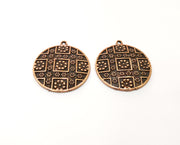 2 Copper Charms Antique Copper Plated Charms (32x29mm) G18442