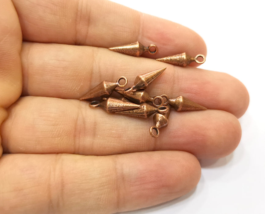 10 Copper Pendulum Charms Antique Copper Plated Charms (17x5mm)  G18445