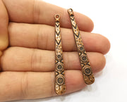 6 Copper Charms Antique Copper Plated Charms (60x7mm)  G18446