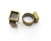 Antique Bronze Ring Setting Resin Ring Blank Cabochon Base inlay Ring Mounting Adjustable Ring Bezel (10mm) Antque Bronze Plated G18953