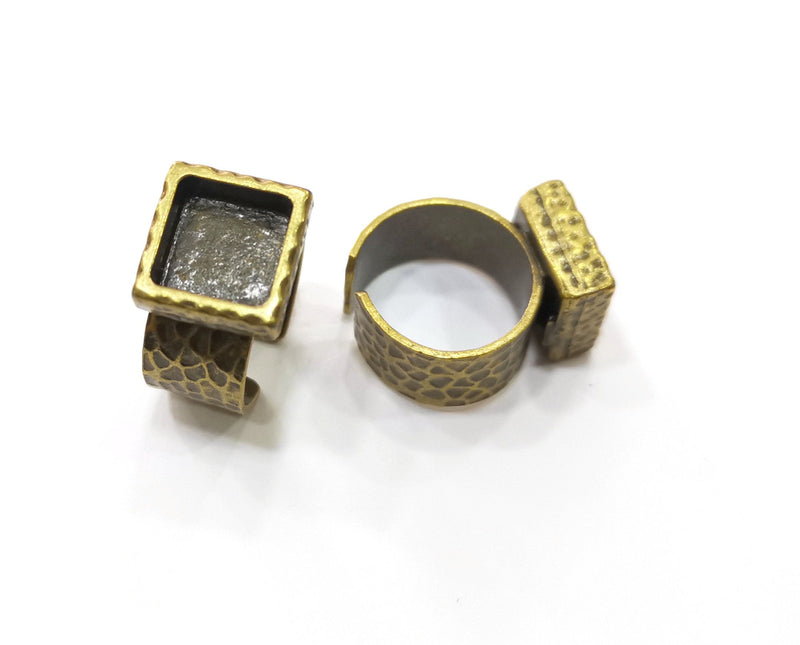Antique Bronze Ring Setting Resin Ring Blank Cabochon Base inlay Ring Mounting Adjustable Ring Bezel (10mm) Antque Bronze Plated G18953