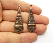4 Copper Charms Antique Copper Plated Charms (45x14mm)  G18450