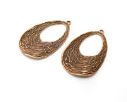 2 Copper Charms Antique Copper Plated Charms  (49x28mm)  G18452