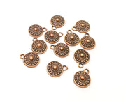 20 Copper Charms Antique Copper Plated Charms (9mm)  G18455