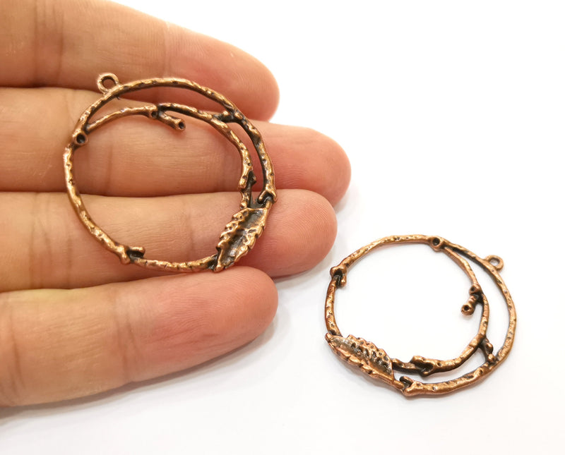 2 Copper Charms Antique Copper Plated Charms (41x36mm)  G18457