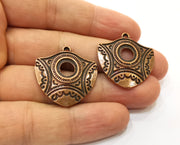 2 Copper Charms Antique Copper Plated Charms (29x29mm)  G18461