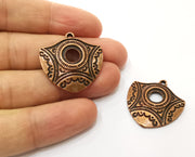 2 Copper Charms Antique Copper Plated Charms (29x29mm)  G18461