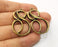 2 Antique Bronze Charms Antique Bronze Plated Charms (44x23mm)  G18955