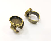 Antique Bronze Ring Setting Resin Ring Blank Cabochon Base inlay Ring Mounting Adjustable Ring Bezel (18x13mm) Antique Bronze Plated G18965