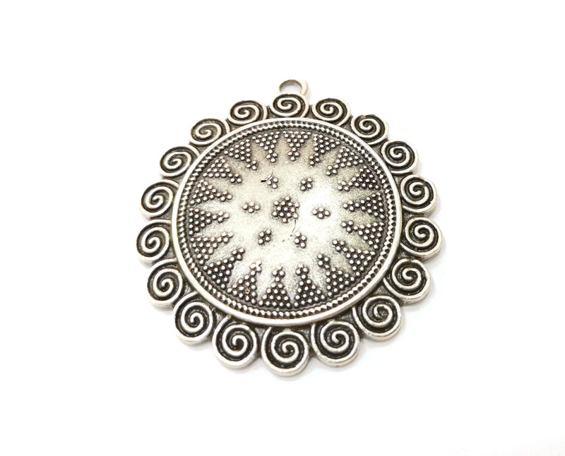 Sun Charms Antique Silver Plated Charms (55x49mm)  G18968