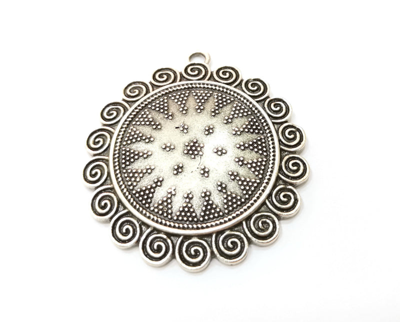 Sun Charms Antique Silver Plated Charms (55x49mm)  G18968