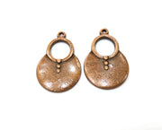 2 Copper Charms Antique Copper Plated Charms (35x23mm)  G18974