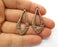 2 Copper Charms Antique Copper Plated Charms (42x19mm)  G18975