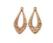 2 Copper Charms Antique Copper Plated Charms (42x19mm)  G18975