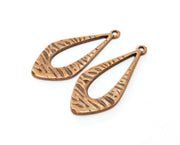 2 Copper Charms Antique Copper Plated Charms (42x19mm)  G18975