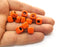 8 Cube Orange Glass Beads 9x9 mm (3.8mm beads inner size) G18977
