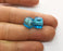 8 Cube Sea Blue Glass Beads 10x10 mm (3.8mm beads inner size) G18983