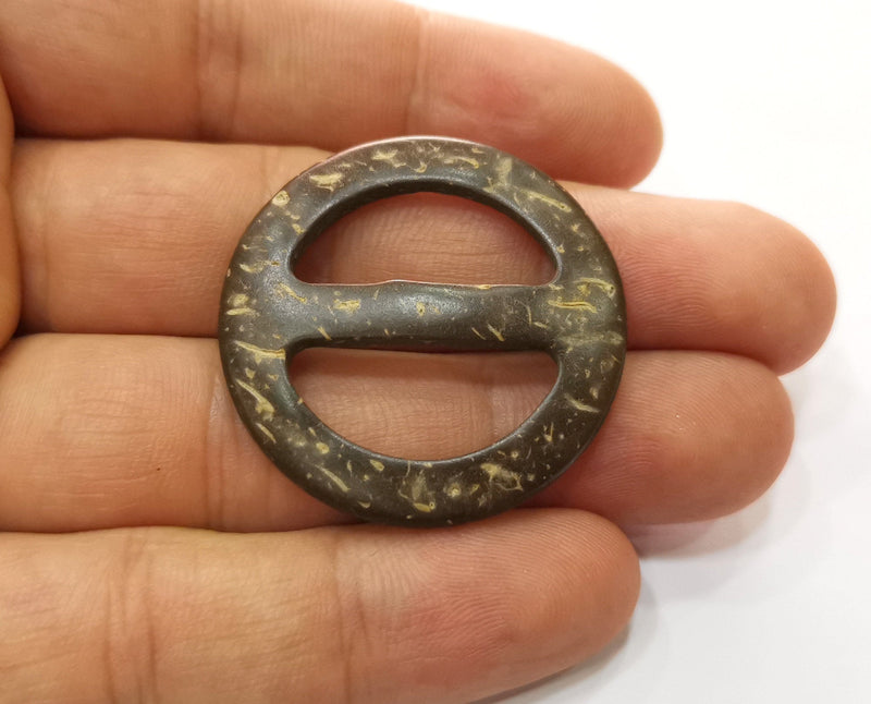 2 Coconut Wood Findings Coconut Tree Natural Charm 37 mm  G18986