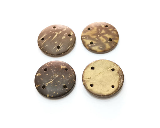 5 Coconut Wood Findings Coconut Tree Natural Sew-on button 20 mm  G18987