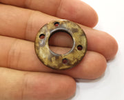 2 Coconut Wood Findings Coconut Tree Natural Sew-on Round Connector 30 mm  G18990