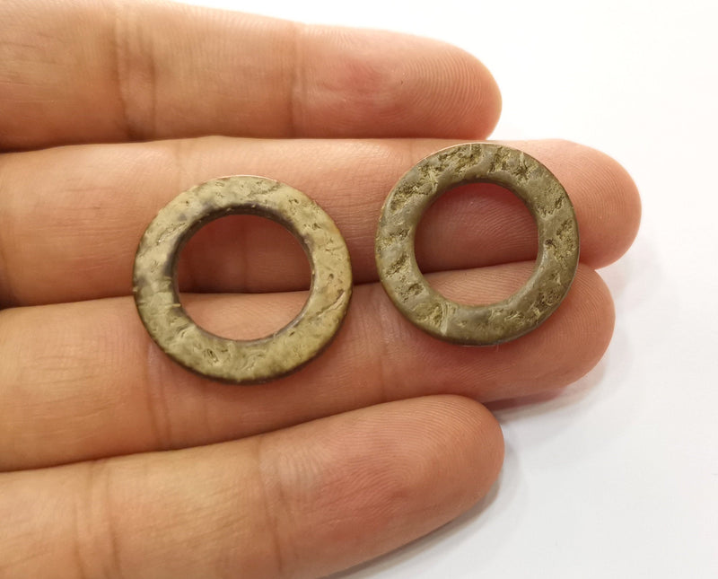 5 Coconut Wood Findings Coconut Tree Natural Spacer Charm 25 mm  G18992