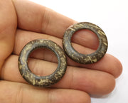 4 Coconut Wood Findings Coconut Tree Natural Spacer Charm 32 mm  G18997