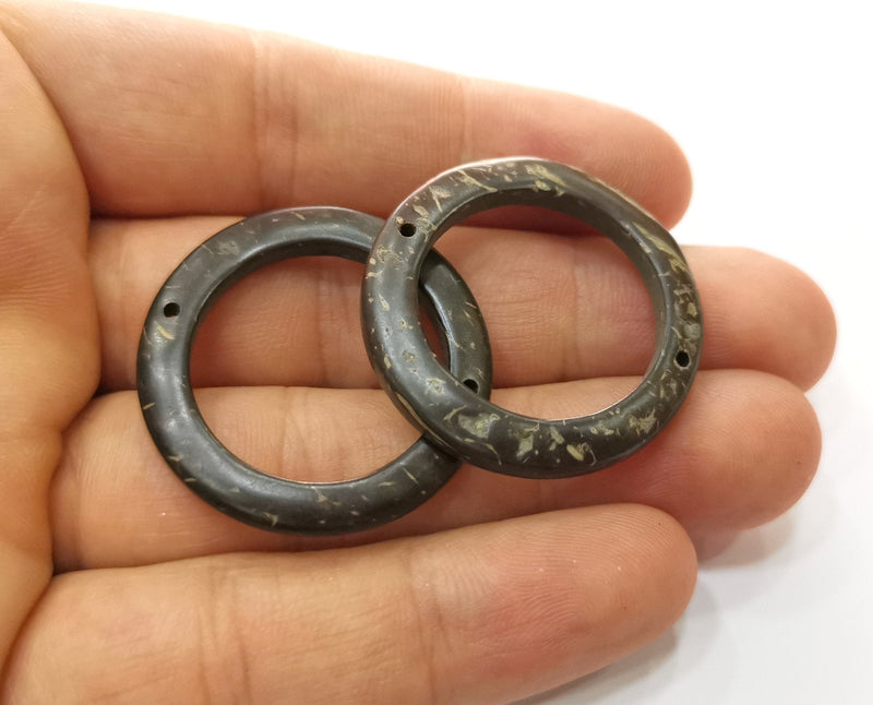 2 Coconut Wood Findings Coconut Tree Natural Spacer Connector 35 mm  G19003