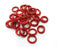 8 Red Glass Rondelle Beads 14 mm (9mm ring inner size) G19026