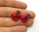 5 Ladybug Glass Beads 21x15 mm 1 Hole (1.2mm beads hole inner size) G19057