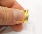 Gold Bezel Base Setting Necklace Blank Mountings Gold Plated Brass (15 mm blank) G19066