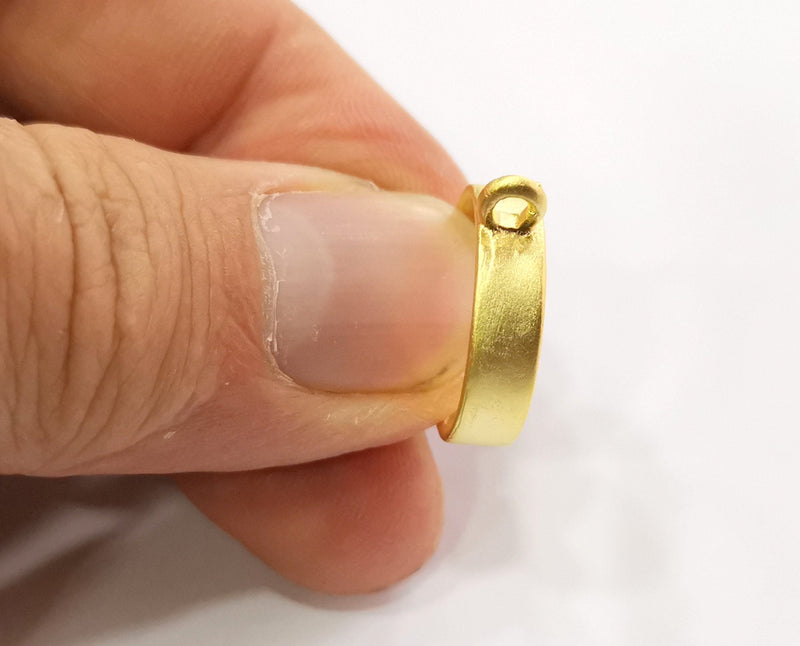 Gold Bezel Base Setting Necklace Blank Mountings Gold Plated Brass (15 mm blank) G19066