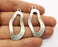 2 Silver Wavy Oval Charms Antique Silver Plated Charms (44x22mm)  G19078