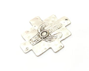2 Cactus Charms Antique Silver Plated Charms (48x37mm)  G19081