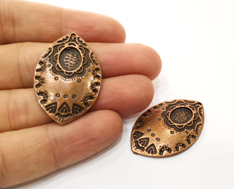 2 Copper Charms Antique Copper Plated Charms (38x25mm)  G18464