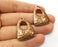 2 Copper Hammered Charms Antique Copper Plated Charms (30x24mm)  G18468